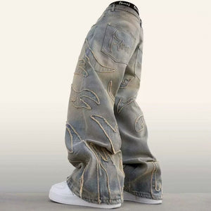Pants Mud Dyed Ripped Jeans For Men