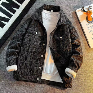 Corduroy Stitching Denim Baggy Coat