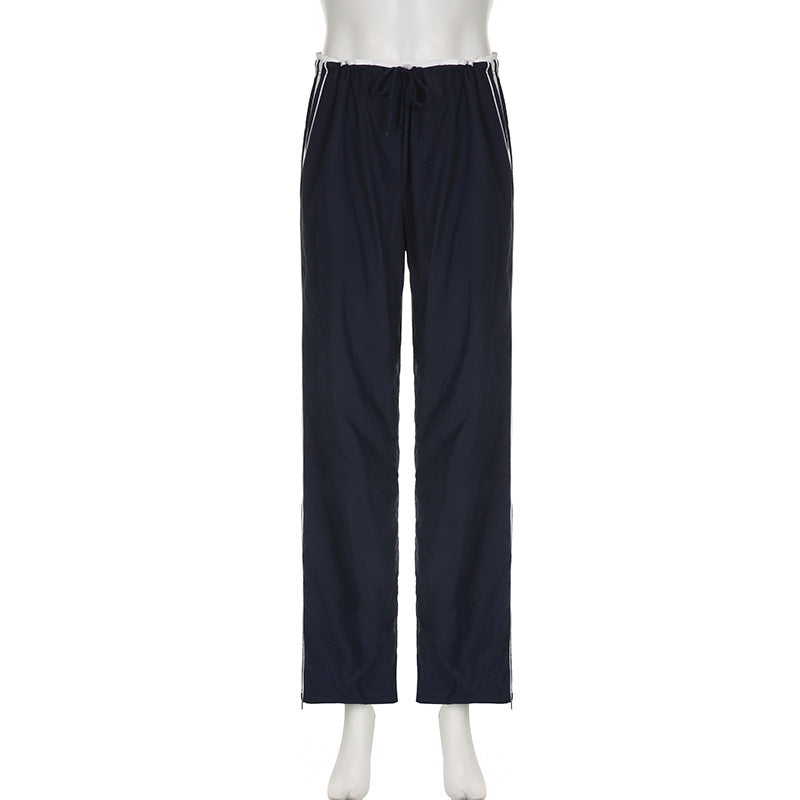 Striped Sports Pants Women Baggy