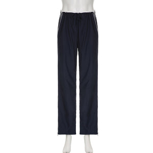 Striped Sports Pants Women Baggy