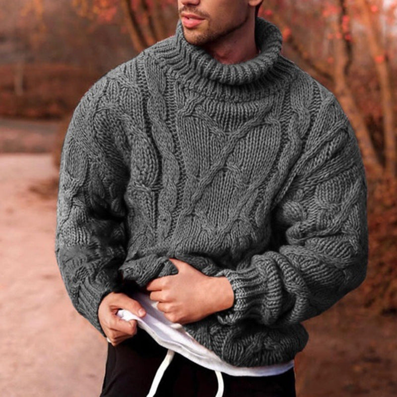 Twisted turtleneck men's sweater men's sweater