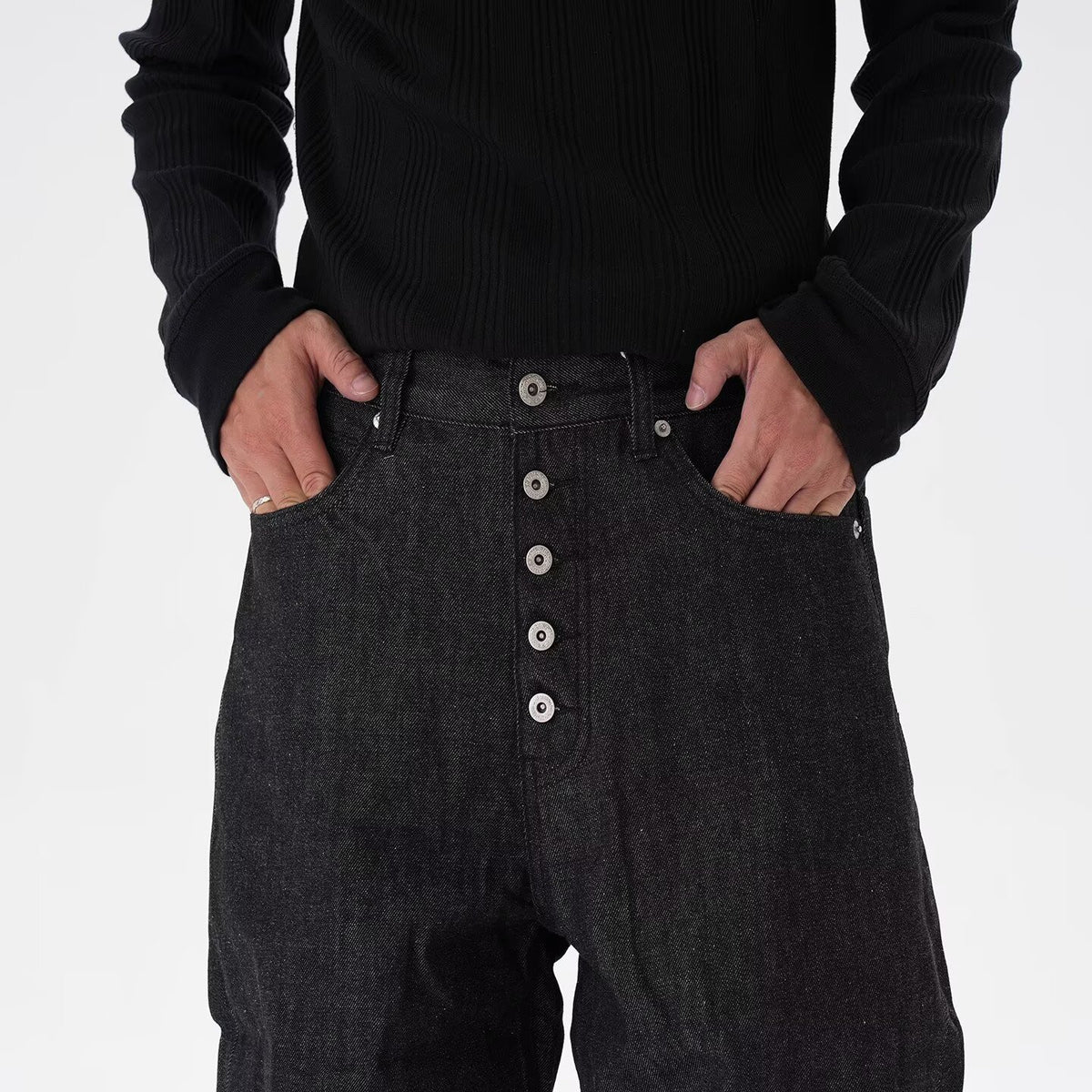 American Vintage Raw Denim Curved  Jeans