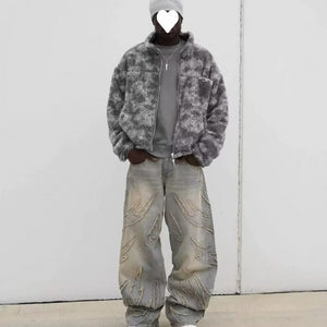 Pants Mud Dyed Ripped Jeans For Men