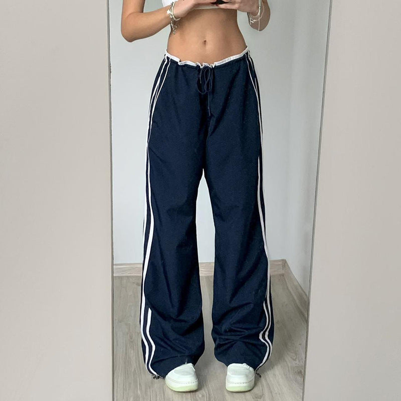 Striped Sports Pants Women Baggy