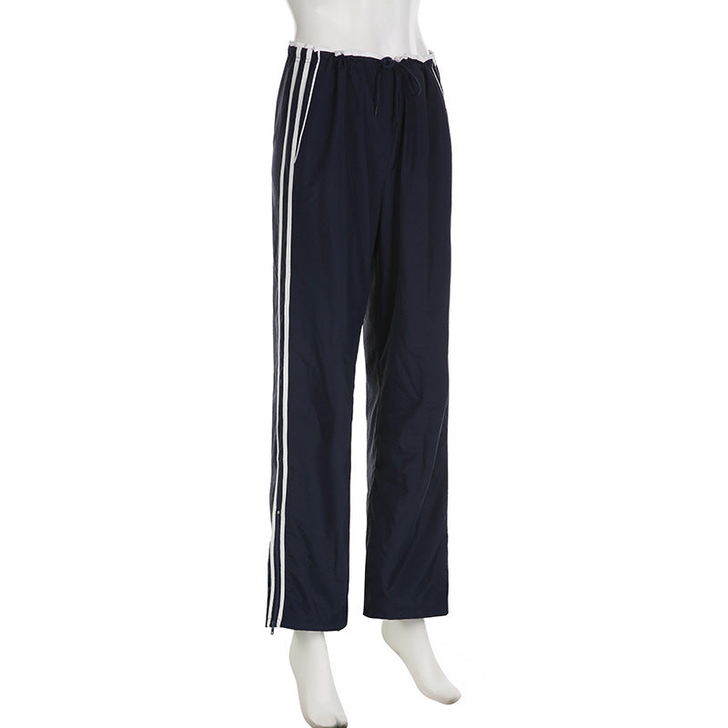 Striped Sports Pants Women Baggy