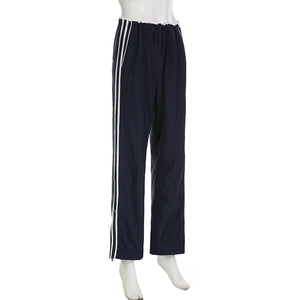 Striped Sports Pants Women Baggy