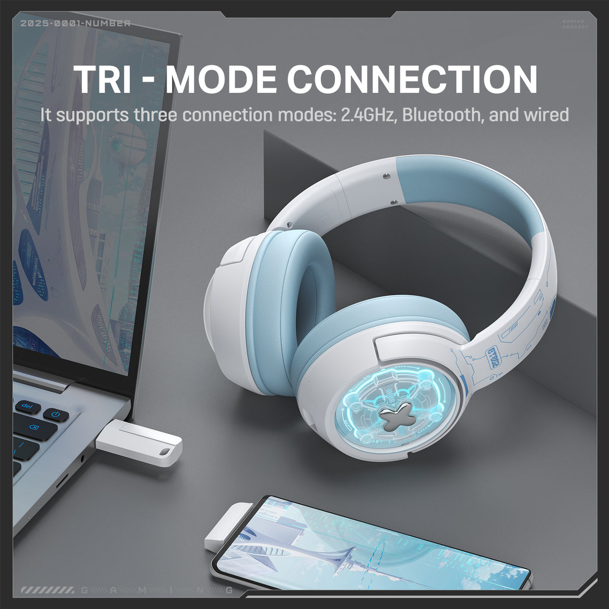Wireless Gaming Headset Bluetooth Headphones