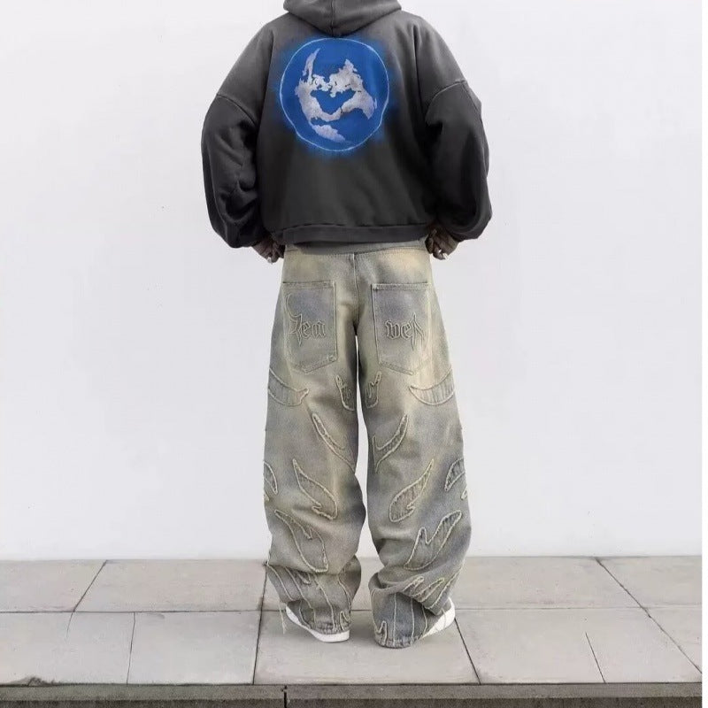 Pants Mud Dyed Ripped Jeans For Men