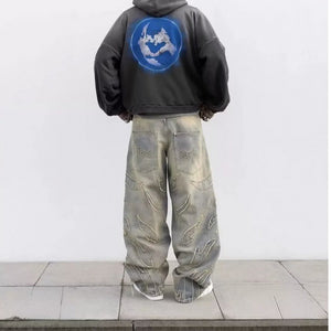 Pants Mud Dyed Ripped Jeans For Men
