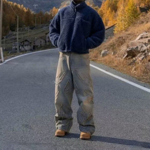 Pants Mud Dyed Ripped Jeans For Men
