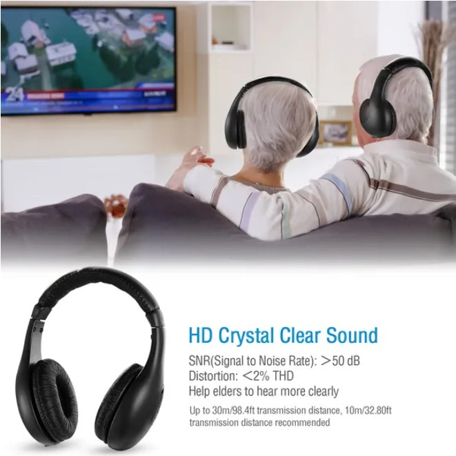 Headphones HiFi Over Ear Headsets RF Transmitter Receiver